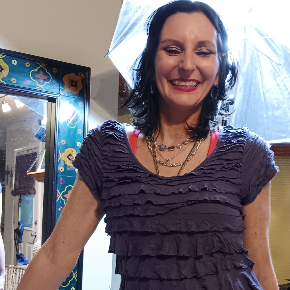 Purple Ruffle Tunic Small Adorable 💜 - Picture 2 of 5